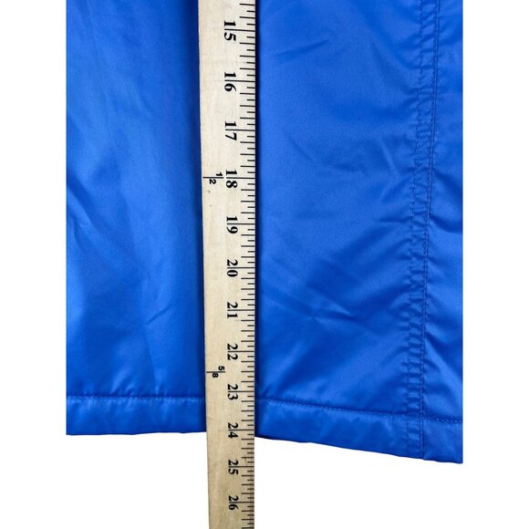 Merona Womens Blue Hooded Belted Rain Jacket Polyester Waterproof Coat Medium - Picture 9 of 15